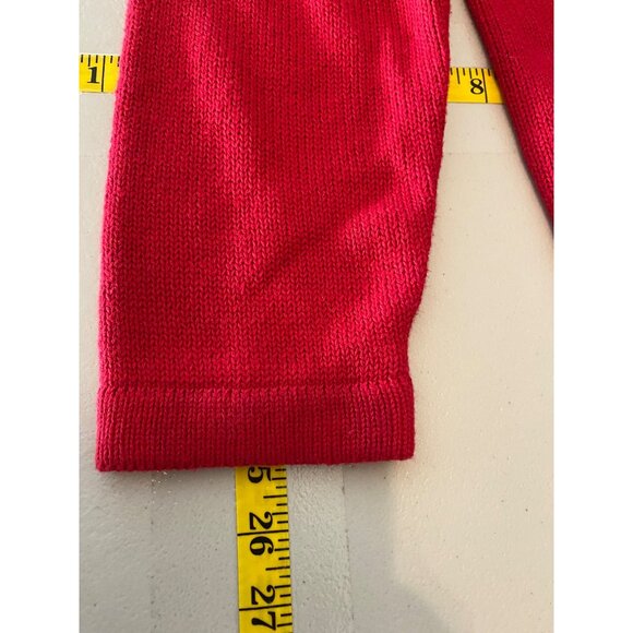 Victoria Jones Red Christmas Cardigan Sweater Sherpa Collar Beads Medium Petite - Picture 9 of 9